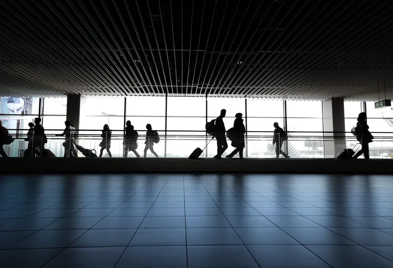 Airport, walking, waiting, gate