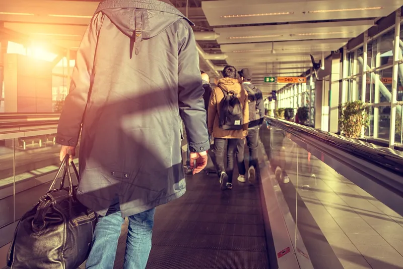Traveler, airport, luggage, vacation