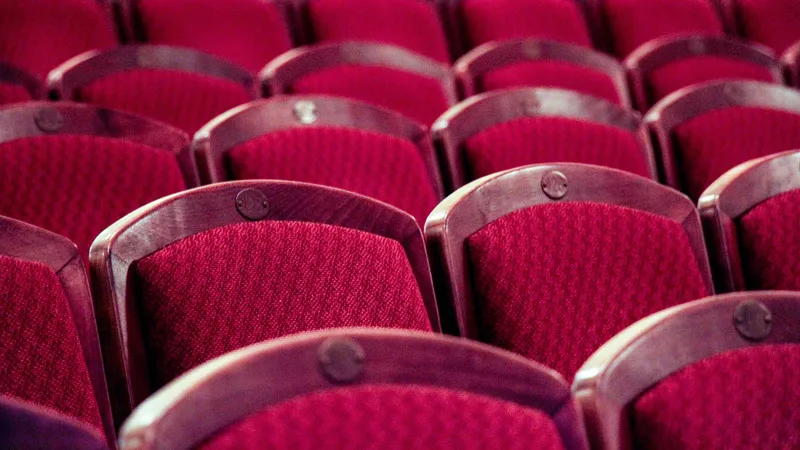 Theatre, chairs, red, audience