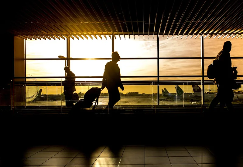 Airport, terminal, man, travel