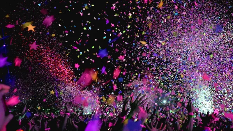 Concert, confetti, party, event