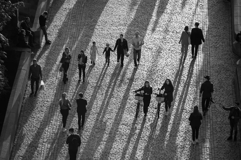 People, street, walking, city