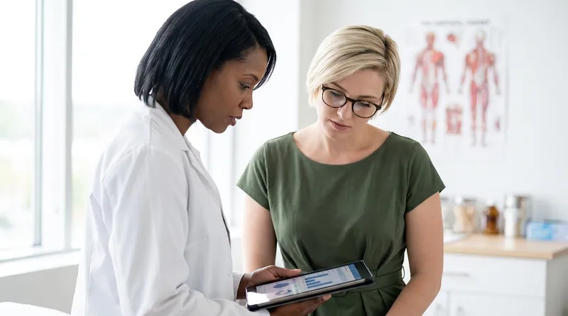 Doctor, patient, tablet, healthcare