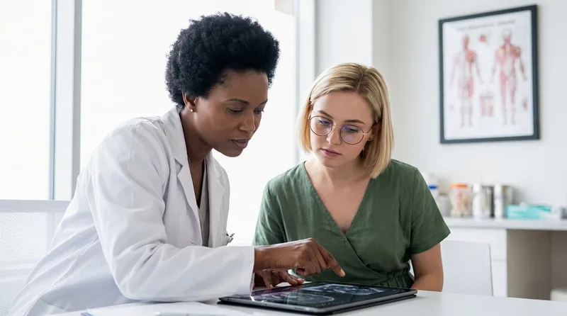 Consultation, doctor, patient, tablet