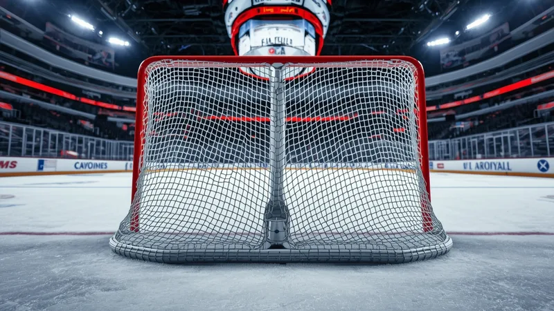 Illustration of Ice hockey arena goal
