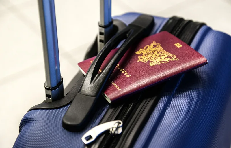 Passport, luggage, trolley, travel