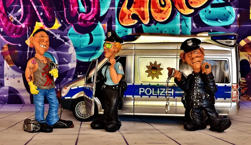 Police operation, graffiti, sprayer, damage to property