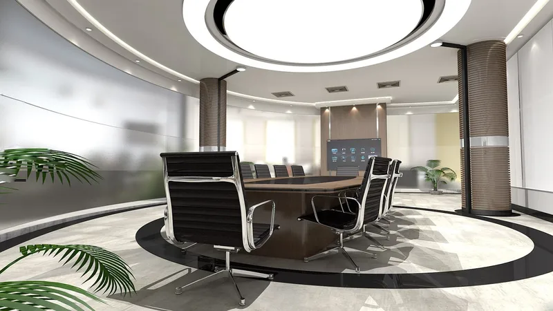 Round table, bright, interior design, television