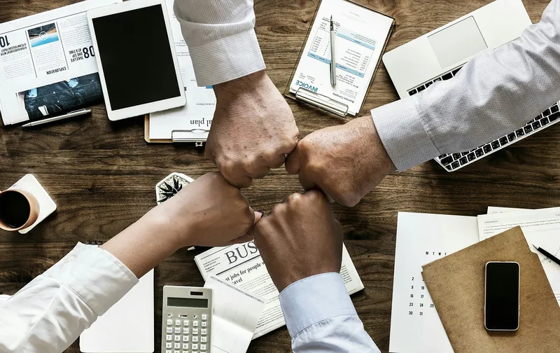 Teamwork, cooperation, brainstorming, business