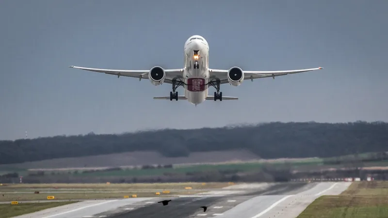 Plane, airport, departure, begin