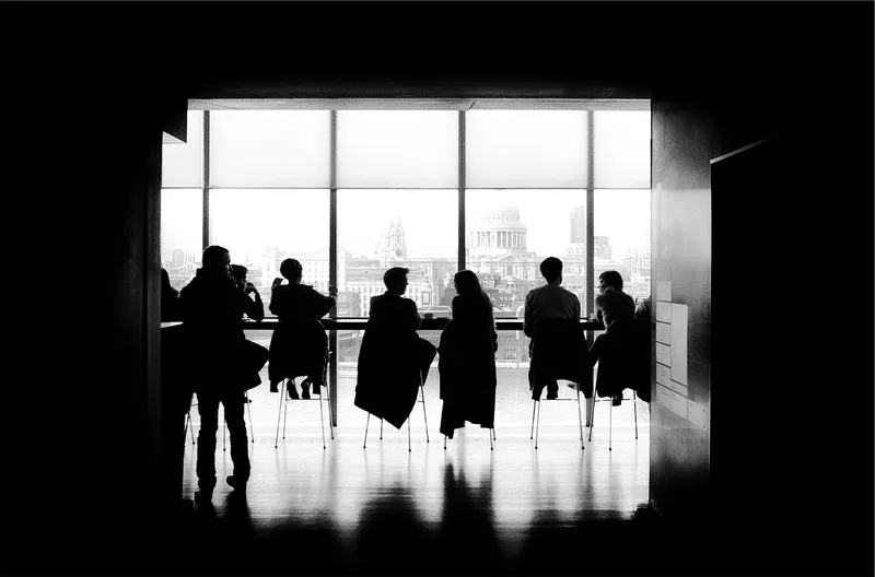 People, meeting, silhouette, cafe