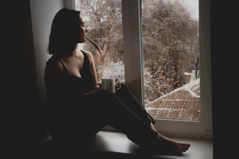 Girl, window, sit, sitting