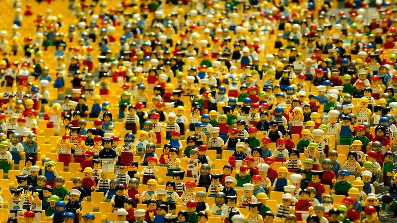 Lego, toys, figurines, crowd