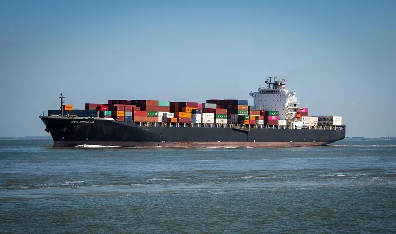 Container ship, nature, ship, channel