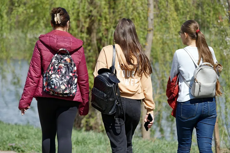 Girls, women, walking, students