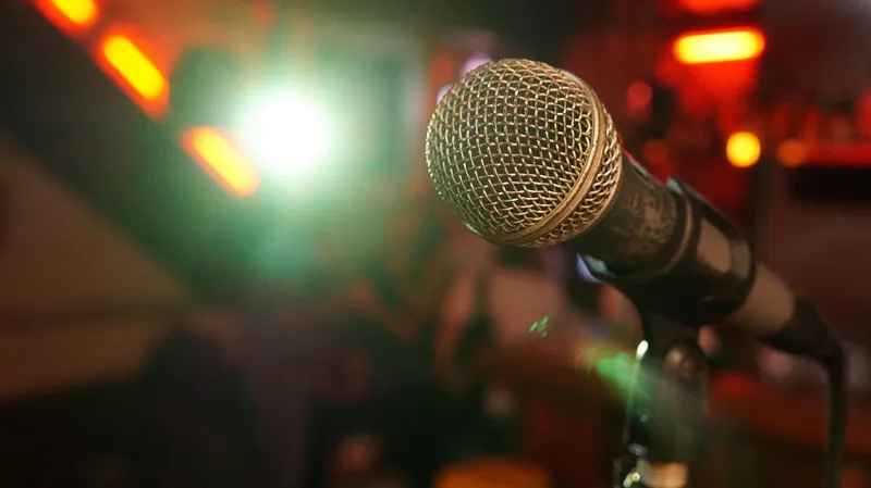 Mic, stage, light, show