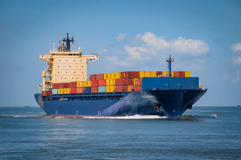 Container ship, container transport, seagoing vessel, boat