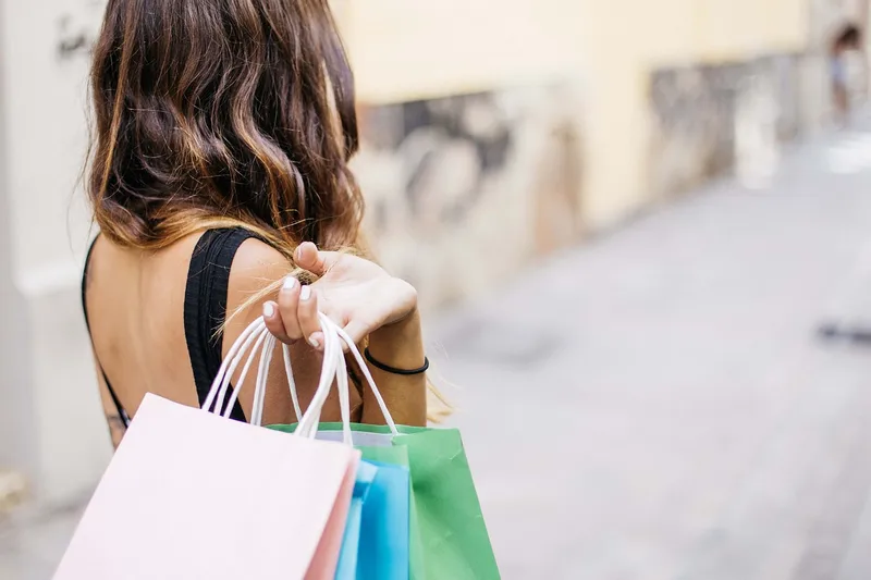 Happy holidays, woman, shopping, lifestyle