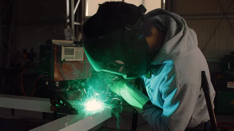 Welding, iron, worker, industry