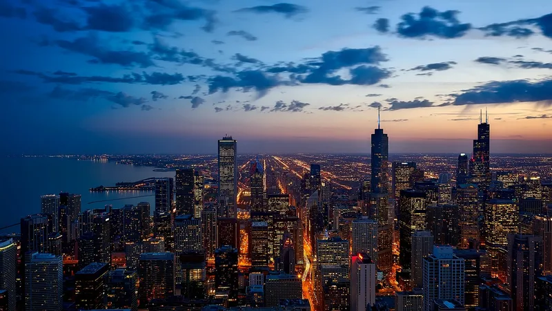 Buildings, city, illuminated, skyline